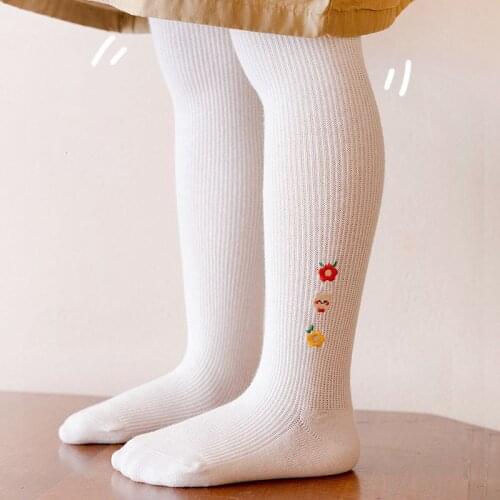 Autumn Winter Baby Tights Cute Flower Toddler Kid Girl Emboried Stockings Cotton Warm Pantyhose Candy Color Tights