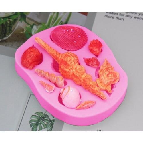 P984 Conch shellfish starfish silicone fondant mold chocolate mold lace cake decoration mould