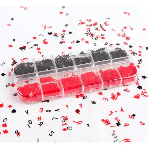 Playing Cards Sequins Glitter Resin Art Decoration Poker Design Nail Glitter Heart Diamond Spade Geometric Jewelry DIY Crafts