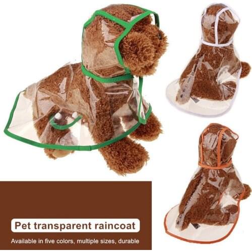 Pet Jacket for Rain Dog Transparent Raincoat Adjuastable Waterproof Coat for Small Medium Large Dogs Hooded Windproof Design