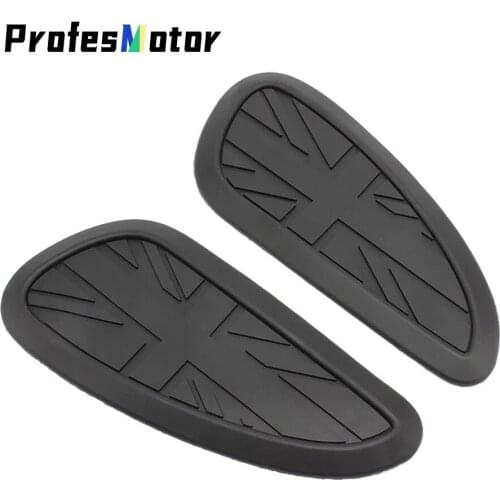 Motorcycle Cafe Racer Gasoline Fuel Tank Rubber Sticker Protective Cover Sheath Knee Fuel Tank Pad Handle Decal Union Jack Logo