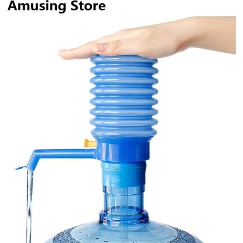 Manual Pump Portable Hand Press Dispenser Bottled Drinking Water With Removable Tube Vacuum Action Device No Electricity Used