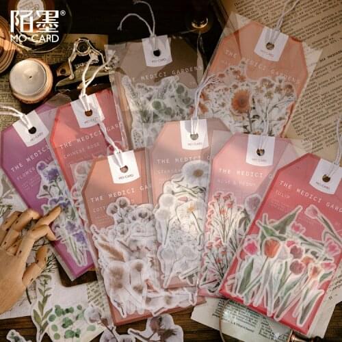Sticker Bag Plant Eucalyptus Hand Account DIY Material Stickers Medici Garden Series Ins Retro 8 Models