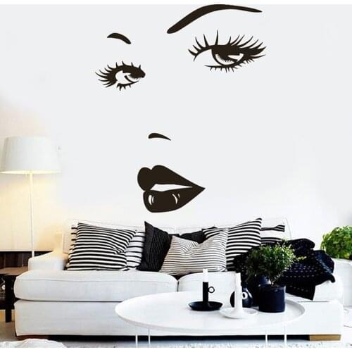 YOYOYU Eyelashes Beauty Salon Vinyl wall stickers Beauty Lashes Removeable Decal Livingroom Salon Decoration Art Poster ZX286