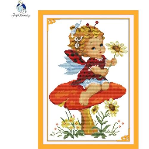 Needlework DIY Cross stitch,Sets For Embroidery kits,Precise Printed The mushroom girls Pattern Counted Cross-Stitching