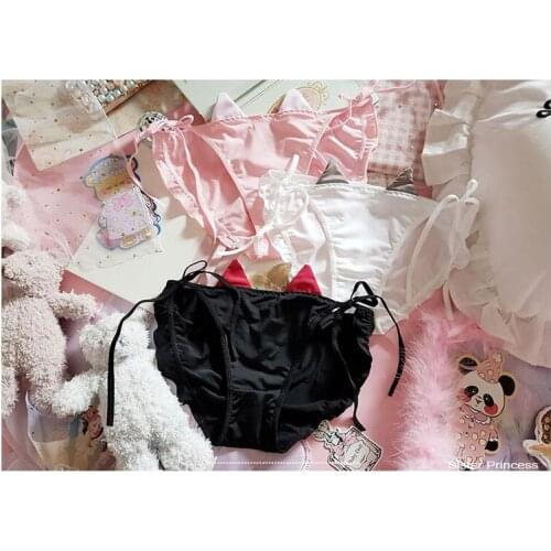 Japanese soft girl is cute, sexy and hot, little devil ties up and ties up milk silk three-dimensional ear underwear, gir GZXM