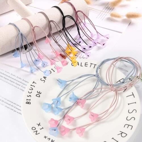 1pc Women Fashion wild Flower Shaped With Pendant Hair Accessories Lady Hair Gum Headwear Girls Elastic Hair Band
