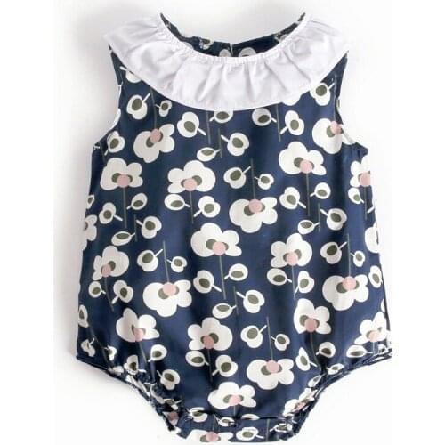 0-3T Summer 100%Cotton Floral Baby Girl Rompers Newborn Clothes Roupas de bebe Girls Sleeveless Jumpsuits Sleeveless Onesie