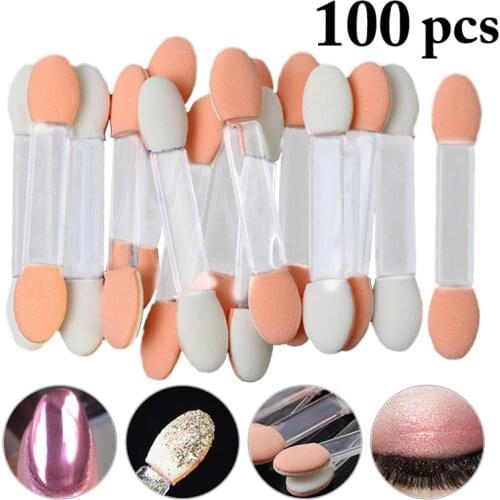 100PCS Eyeshadow Applicator Dual Sided Eye Makeup Applicator Eyeshadow Brush Makeup Cosmetic Supplies for Women