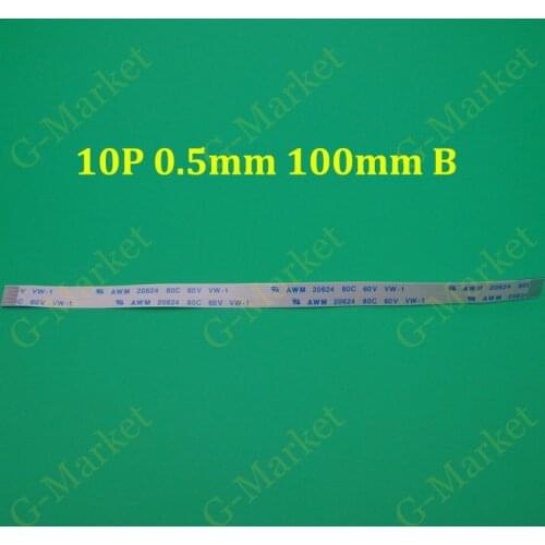2PCS New FFC FPC 10pin flat flexible cable 0.5mm pitch forward Length 100mm 10cm Width 5.5mm Ribbon 10p Flex Cable Type B