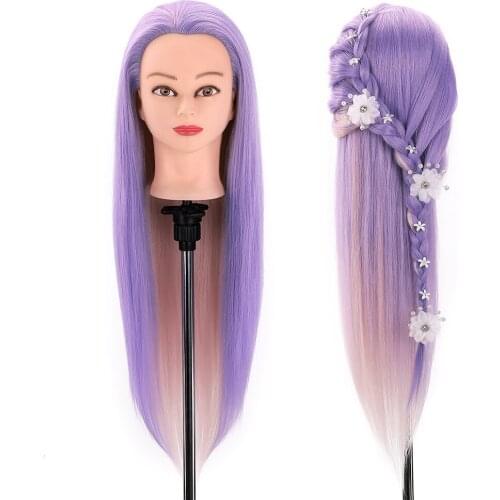 28 Inch 50% Real Hair Training Mannequin Head Hairdressing Styling Curling Doll Head for Barber Practice Hairstyle Hairdresser