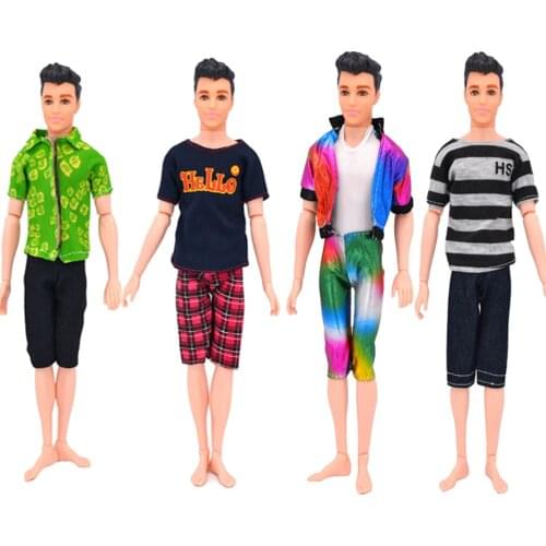 Besegad 4 set Fashion Casual Ken Doll Clothes Jacket Pants Outfits Accessories for Barbie Ken Dolls Children Birthday Xmas Gifts