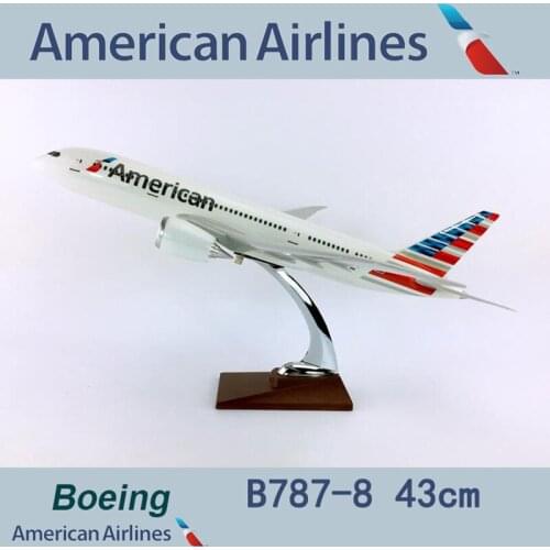 43CM 1/150 Scale American Airplane Model Toys Boeing B787-8 Dreamliner Aircraft Model W Base Diecast Plastic Resin Alloy Plane