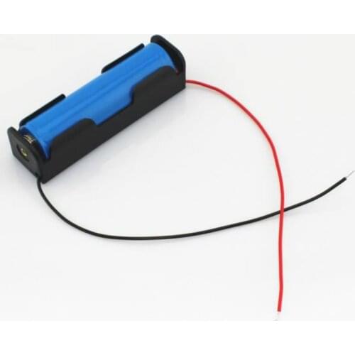 5pcs/lot Battery Storage Case Plastic Box Holder For 1 x 18650 Black With Wire Leads