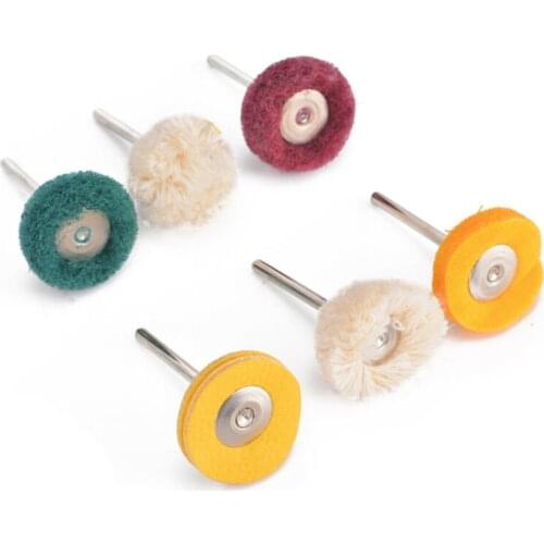 6pcs Polishing Mop Wheel Brushes Buffing Pad Brush For Rotary Polish Drill Bit Polishing Brush Dremel Accessories Grinding Buff