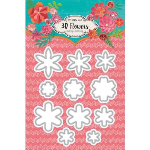 AliliArts Metal Cutting Dies 3D Flower 3 diy Scrapbooking Photo Album Decorative Embossing PaperCard Crafts Die