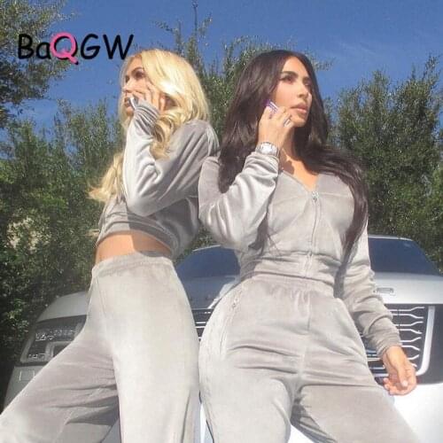 BaQGW Velvet Women 3 Piece Set Hoodie Sweatshirt Zipper Tube Crop Top High Waist Wide Leg Pants Tracksuit Sporty Casual Outfit