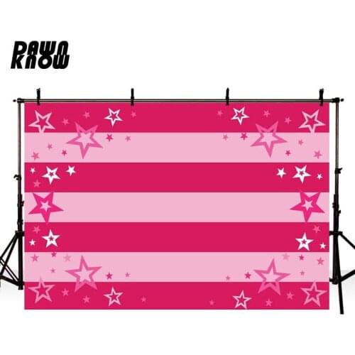 DAWNKNOW Pink Star Photography Background For Kids Photo Shoot Backdrops For Children Photocall Photo Studio GY013