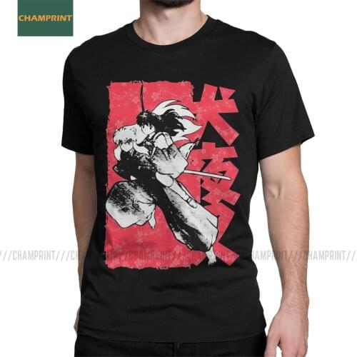 Demidemon Inuyasha Men T Shirt Sesshoumaru Kikyo Higurashi Kagome Anime Cartoon Tee Short Sleeve T-Shirts Cotton Plus Size Tops