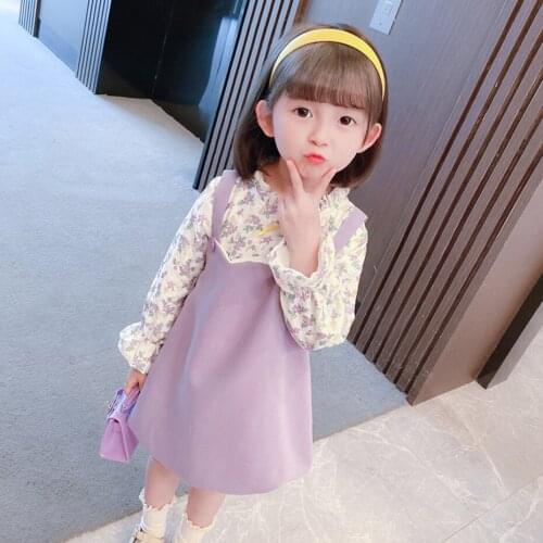 Kids Dresses For Girls Floral Party Dress For Kids Girl Patchwork Children Party Dresses Spring Autumn Girls Clothes