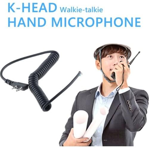 DIY K Head 2 pin 4 Wire Mic Microphone Speaker Cable Spring Line for Baofeng UV5R UV-5R For Kenwood TK370 Walkie Talkie