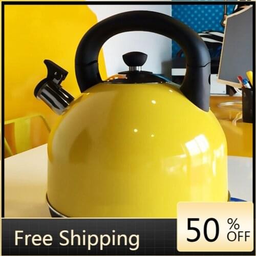 Water Kettle Electric Camping Samovar Yellow Stainless Steel Travel Heated Kettle Portable Chaleira Eletrica Induction Cooker
