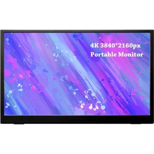 Dual Speaker Gaming Monitor 3840x2160 Resolution 4K FHD 15.6 Inch Office Portable Monitor