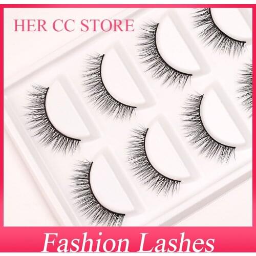 INDIVIDUAL PACKING 5PAIRS 0.07mm 3D SOFT DRAMATIC NATURAL THICK FASHION FALSE EYELASHES HIGH QUALITY MAKUP（1557)