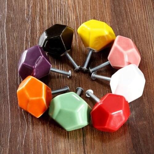 DRELD 1pc Ceramics Cupboard Furniture Knobs and Handle Drawer Cabinet Door Pull Handle Knobs Furniture Decor Furniture Fittings