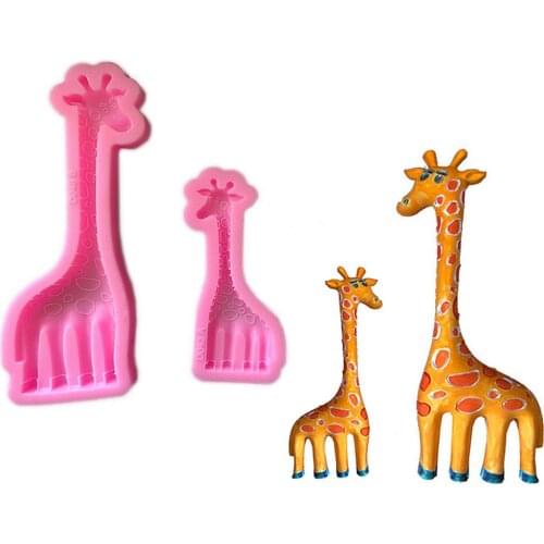 Cartoon Giraffe Chocolate Silicone Mold Fondant Cake Candy Molds Cookies Pastry Biscuits Mould Baking Cake Decoration Tools Clay