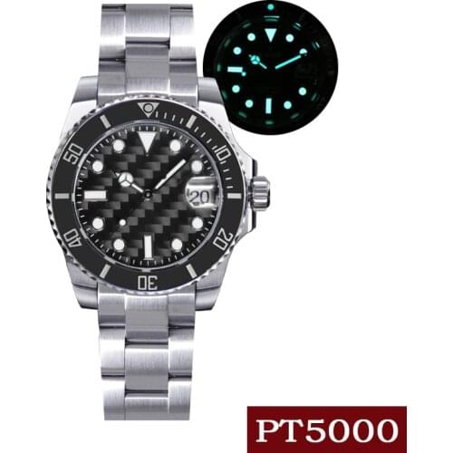 CRONOS Diver Watch Men 200M Water Resistant Luxury Stainless Steel Carbon Fiber Dial Brushed Bracelet CeramicWristwatch