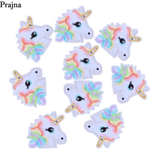 Prajna Cartoon Unicorn Patch Wholesale 10PCS Set Patches For Clothing Embroidered Badges Cute Stickers DIY Jackets Accessories