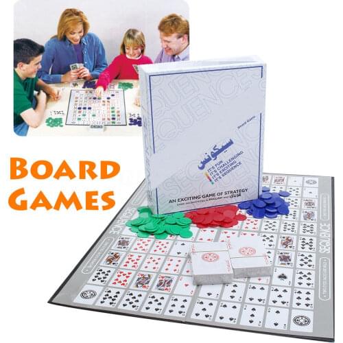 Board Games Challenge Sequence Strategy Card For 2-12 Players Family Fun Game Strategy Card Exciting Multiplayer Desktop Games