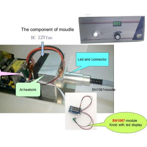 Simple led endoscope lighting module input full Voltage AC110-220v.phlatlight USA LED controller konb and led display-SN1067