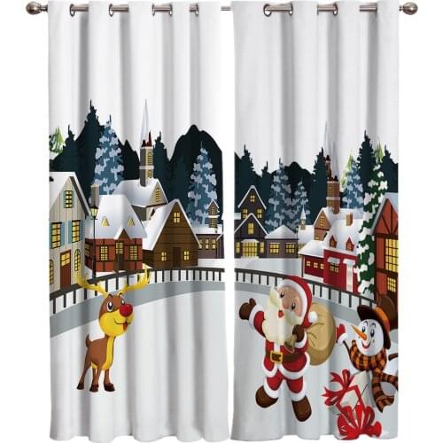 Christmas Party House Window Curtain Christmas Curtains Bedroom Fabric Decor Curtains for Living Room
