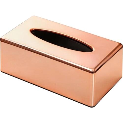 Rose Gold Tissue Box Creative Rectangle Napkin Paper Box Home Desk Decor
