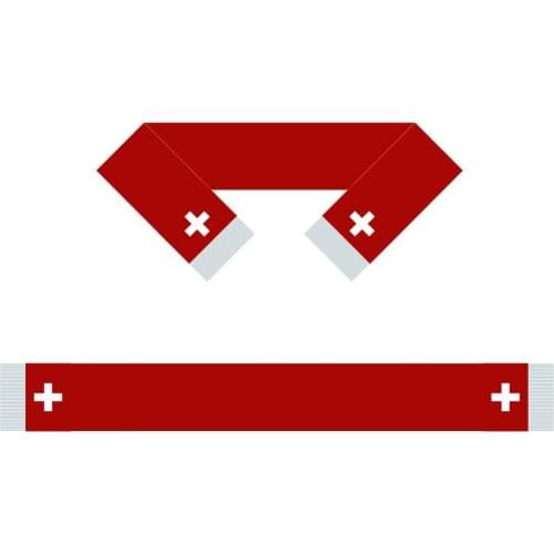 100% Lycra ,Festival celebration Switzerland National Day Scarf,18*160CM size,National flag