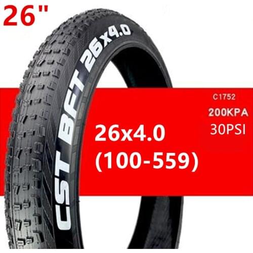 CST Bicycle ATV tyre beach bike tire 26x4.0 100-599 city fat tyres snow bike tires wire bead For fat Electric Bike