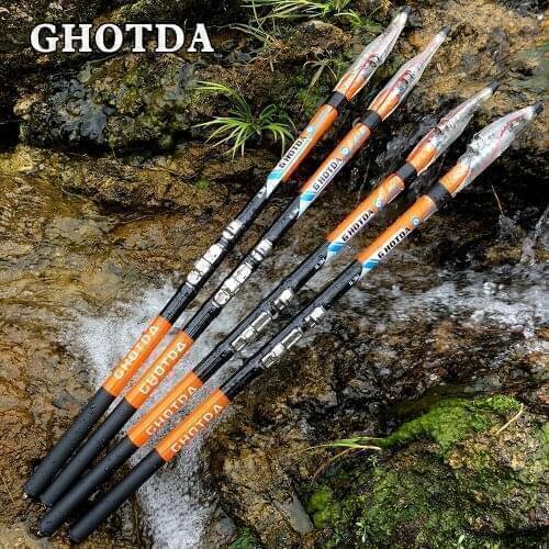 GHOTDA Fishing 2.7M 3.6M 4.5M 5.4M 6.3M fishing rod tough carbon fiber telescopic travel sea boat rock fishing rod