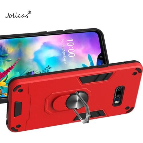 Shockproof Ring Car Soft Silicone Cover For estojo LG G8X Phone Case Cool Cases Cover sFor LG coque Telephone Cases Holder