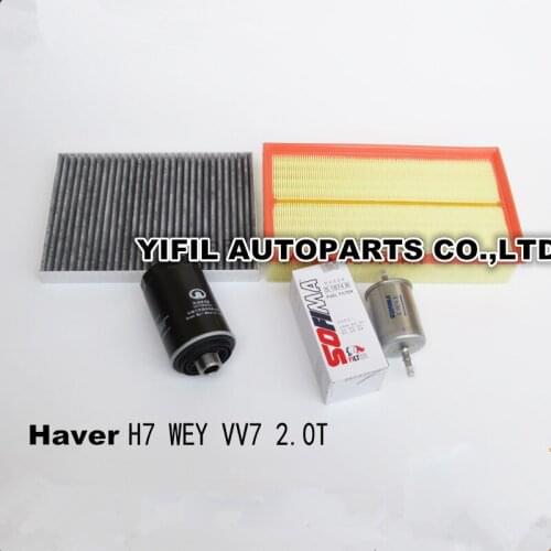 4pcs/lot Air Filter+Cabin Filter+Oil Filter+Fuel Filter For Haver H7 WEY VV7 2.0T