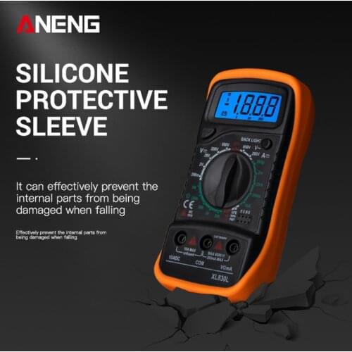 XL830L Digital Multimeter Handheld LCD Backlight AC/DC Ammeter Voltmeter Resistance Transistor Ohm Tester Meter Multifunction