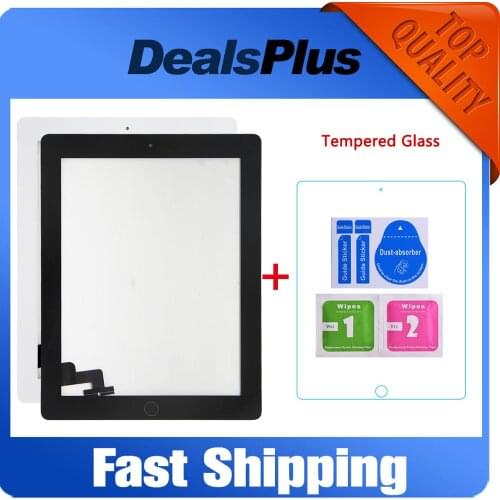 Replacement New Touch Screen with Middle Frame Home Button+ Flex Cable + Camera Holder For iPad 2 A1395 A1396 A1397 Black White