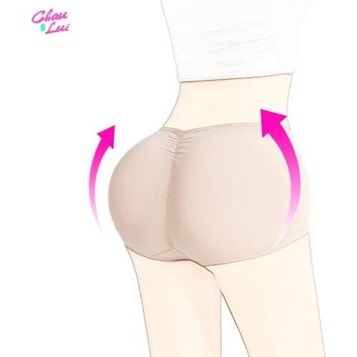 Chau Lui Women Sponge Padded Abundant Buttocks Pants Lady Push Up Middle Waist Padded Panties Briefs Underwear