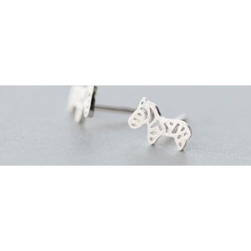 100% 925 Sterling Silver Ethnic Zebra Stud Earrings For Women Elegant Lady Prevent Allergy Brincos pendientes 2018 New A098