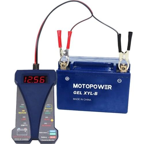 12V Charging System Analyzer Battery Load Tester with LED Indication for ATV