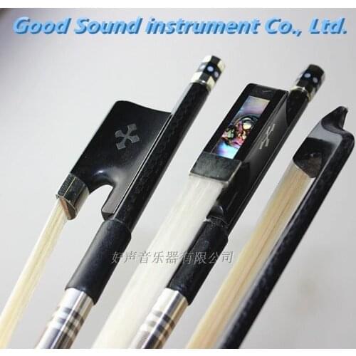 2pc new light carbon fiber 4/4 cello bow nickel silver parts white horse hair