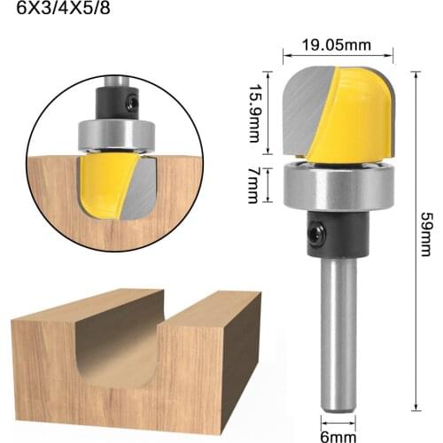 6mm Straight Shank Cutting Diameter 19.05 x 15.9mm (WxH) Bowl & Tray Template Router Bit Woodworking Clean Bottom Rotary Bit