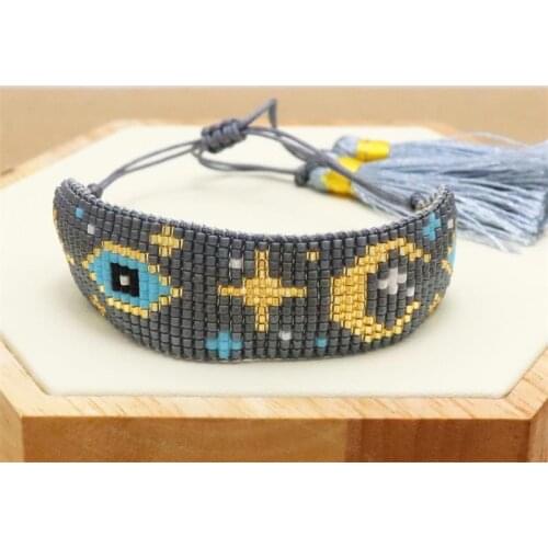ZHONGVI Evil Eye Bracelet For Girls Miyuki Starry Pattern Bracelets For Women Gift Jewelry Mexican Fashion Pulseras Jewellery