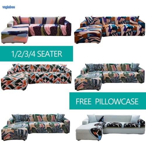 1/2/3/4 Seater L-Shaped Sofa Cover Elastic All-inclusive Couch Covers Washable Removable Slipcover Universal Protectors For Home